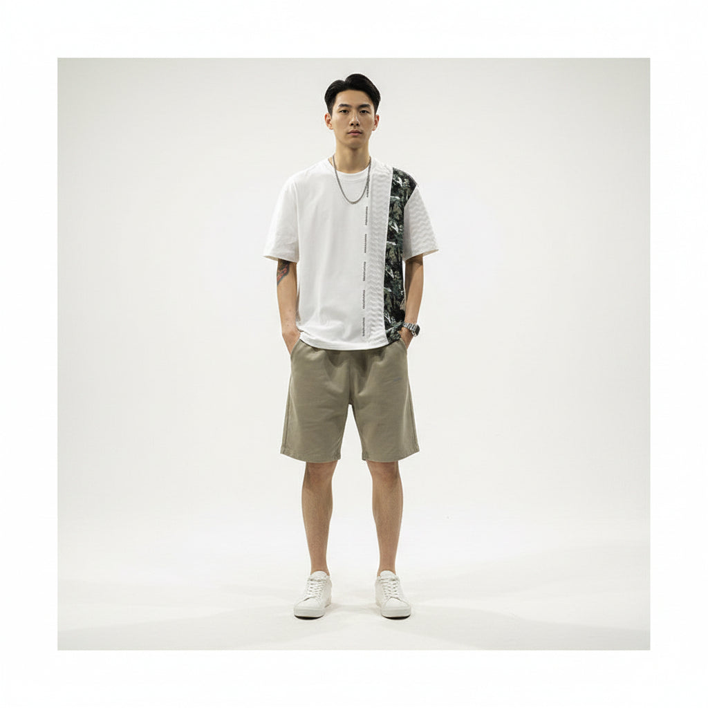 T-shirt ruffian top half sleeve