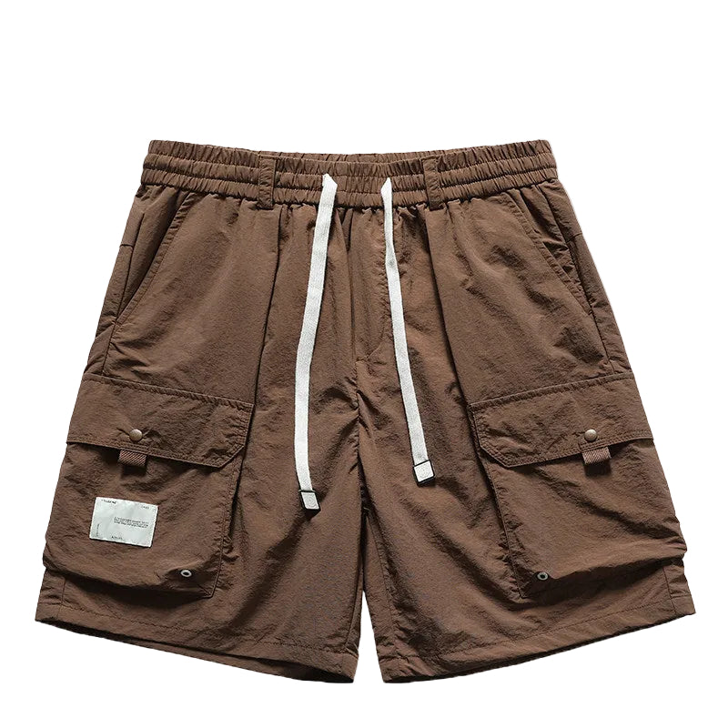 Black cargo shorts men's mid-pants