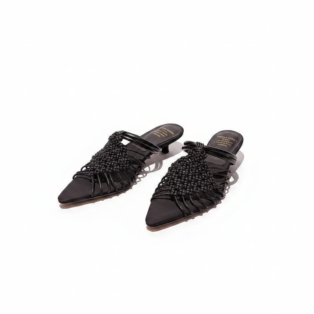 Pointed toe stiletto heel sandals women slippers