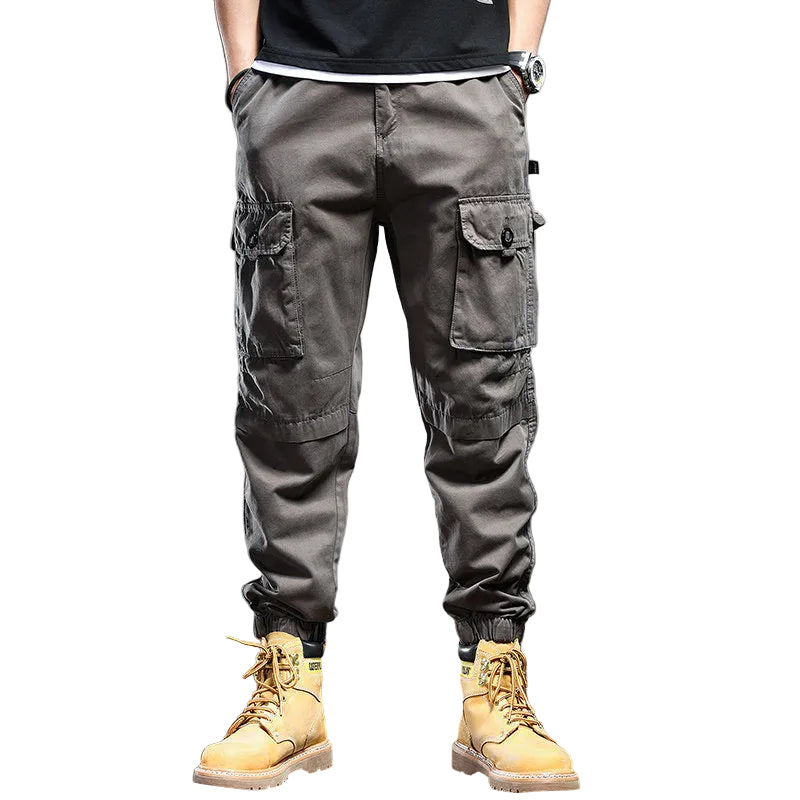 Black army green cargo pants men's trousers