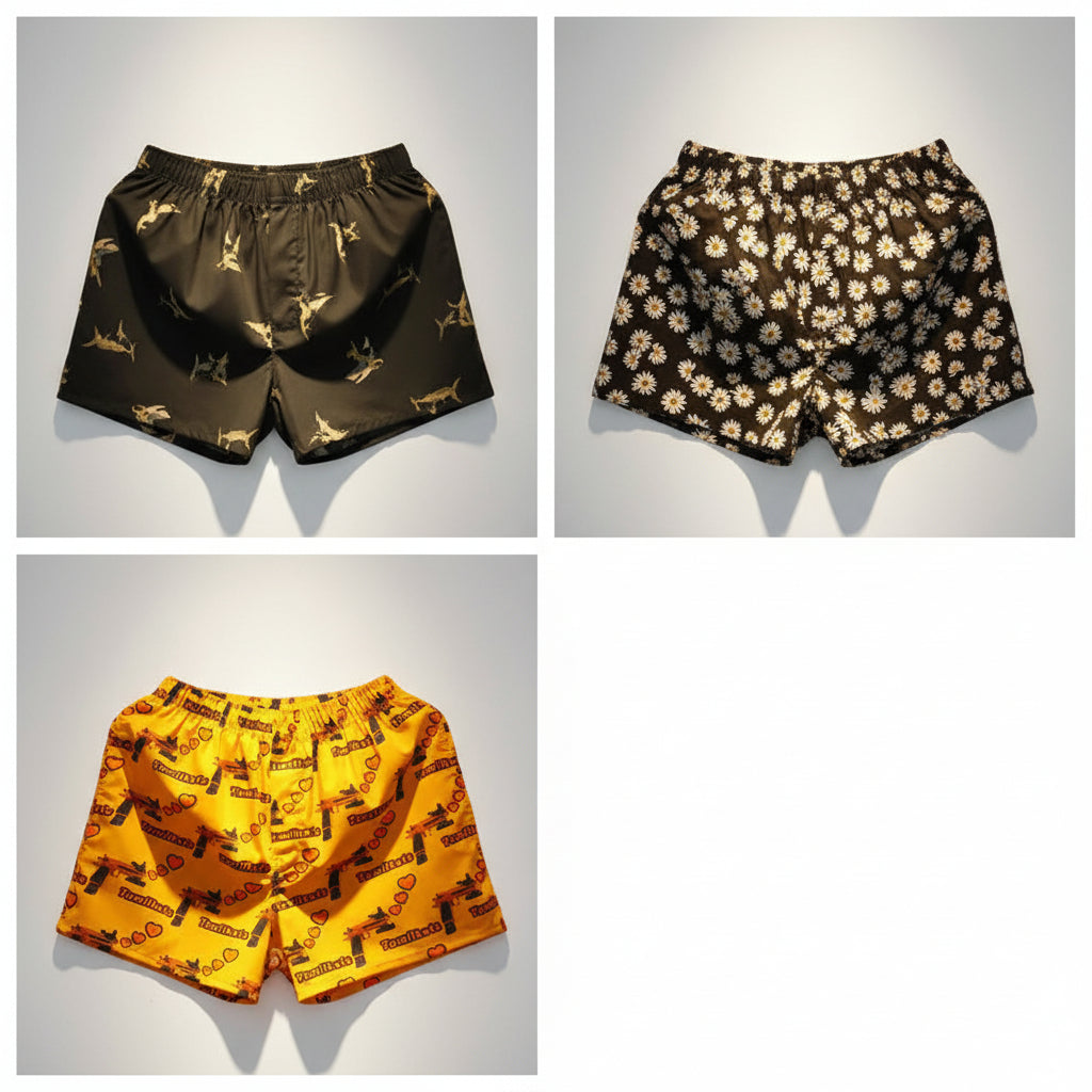 Smiley face men boxers beach summer shorts