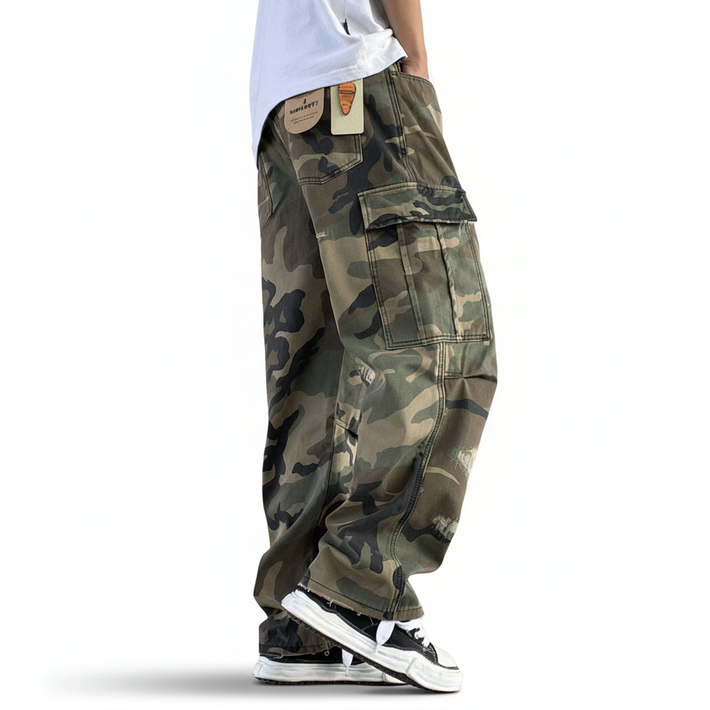 Camouflage Cargo Pants Heavy Wash trousers