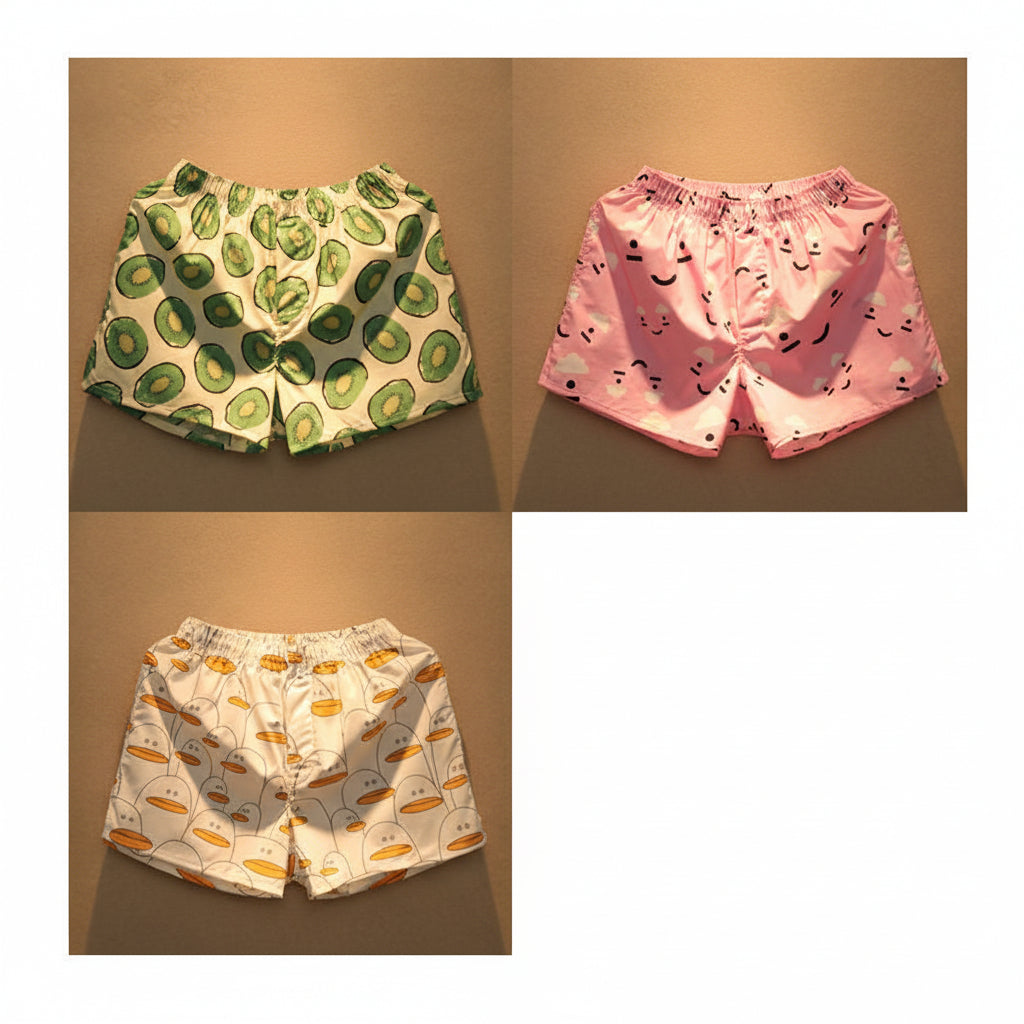 Smiley face men boxers beach summer shorts