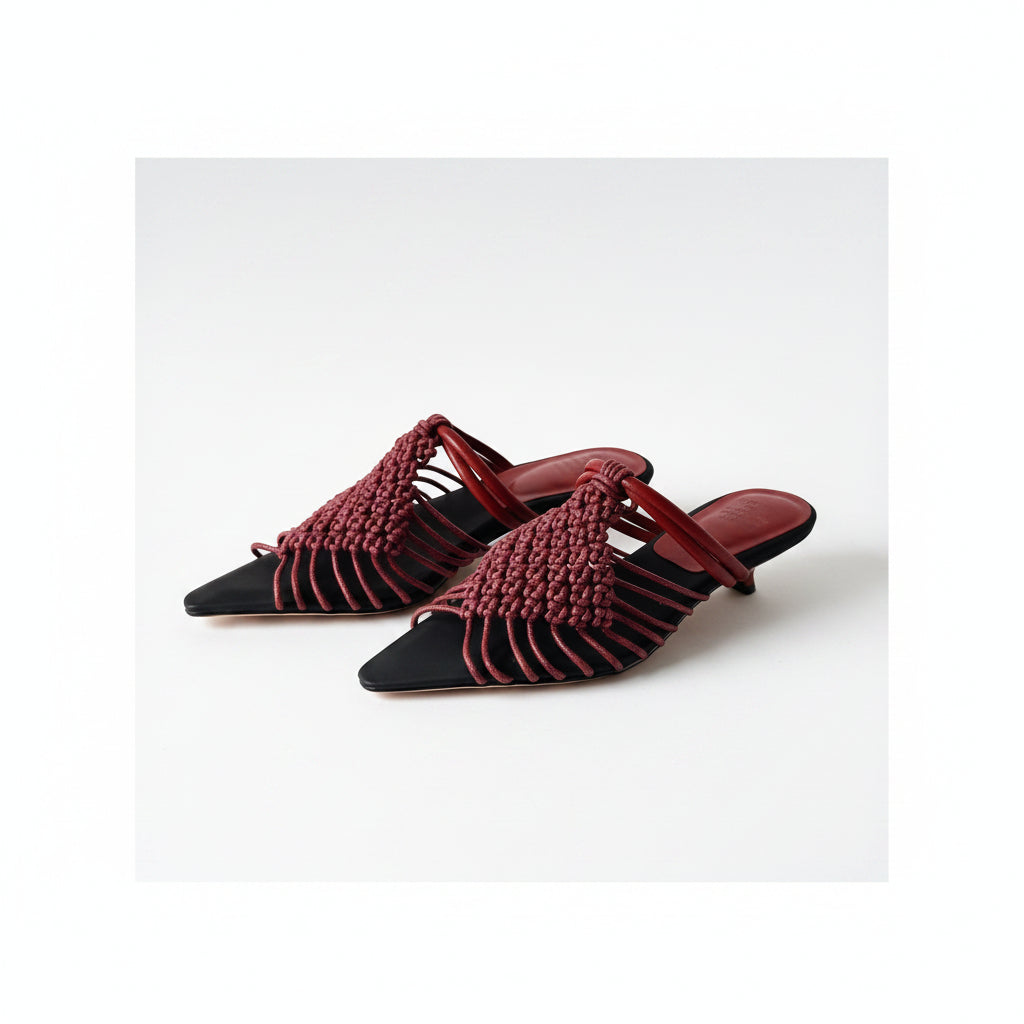 Pointed toe stiletto heel sandals women slippers