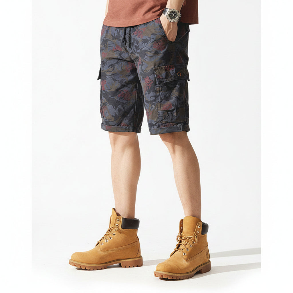 Tide cargo shorts pants men's loose fashion camouflage trousers