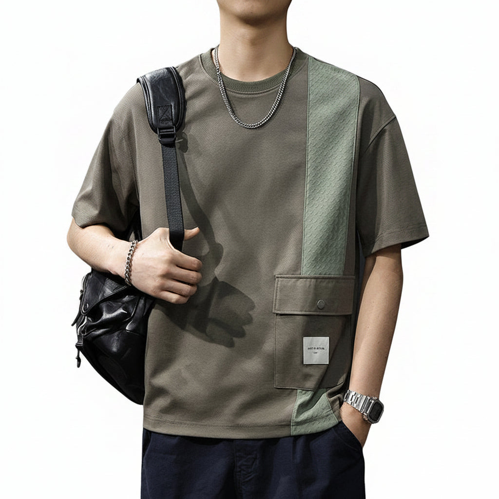 Tencel short-sleeved T-shirt men's loose plus-size tee