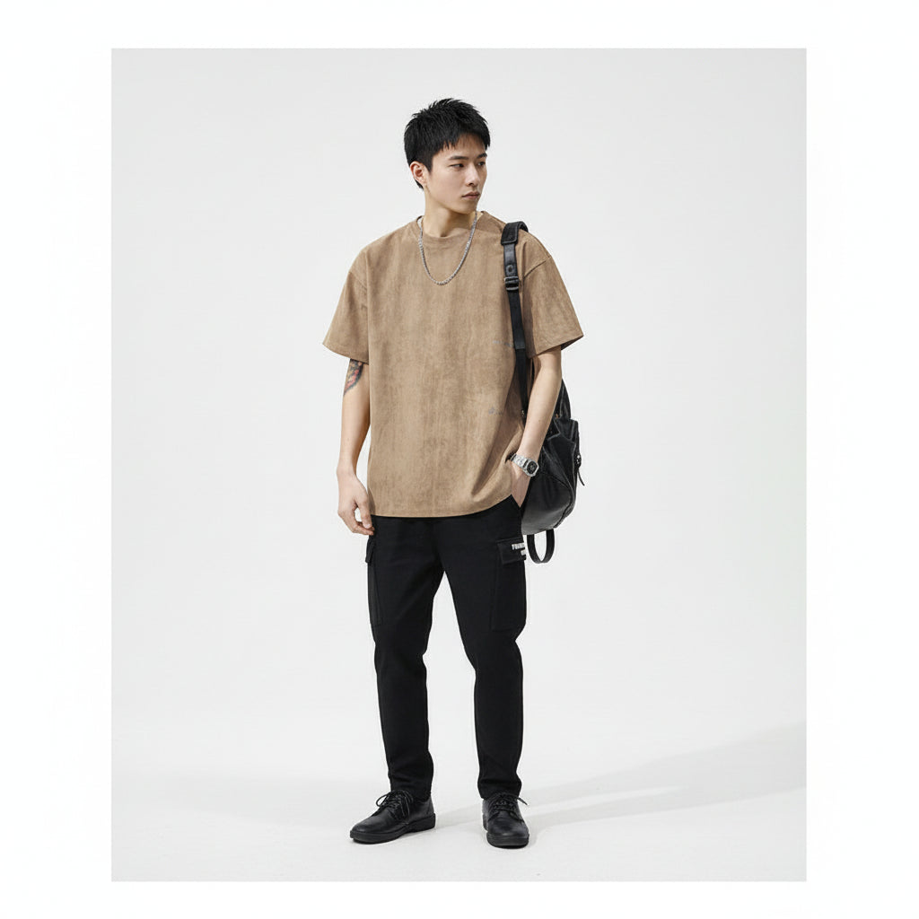 T-shirt men's loose plus size American half-sleeve shirt summer thin short sleeve