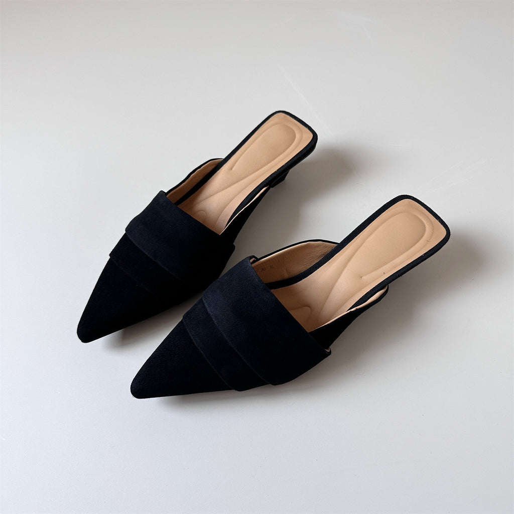 Simple leopard print pointed toe mid-heel summer shoes