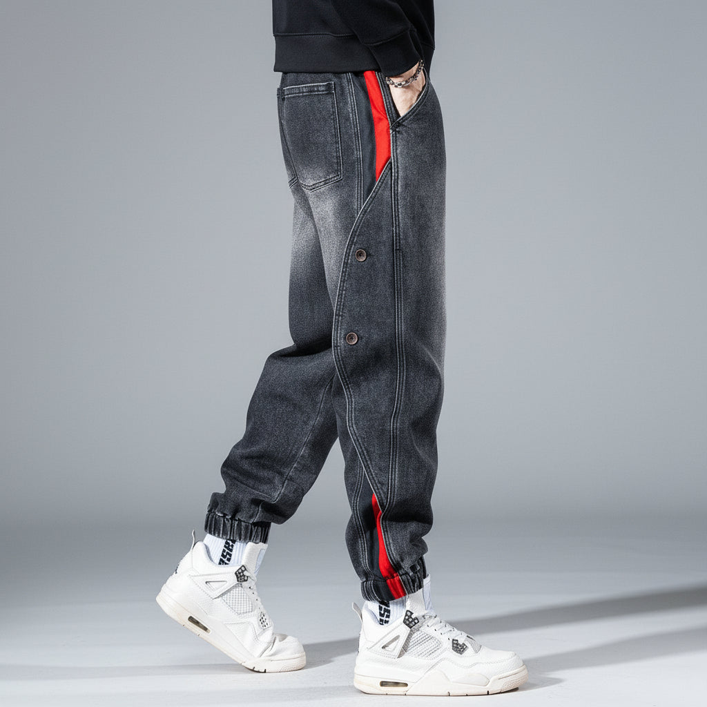 Sleek dark gray men cargo pants