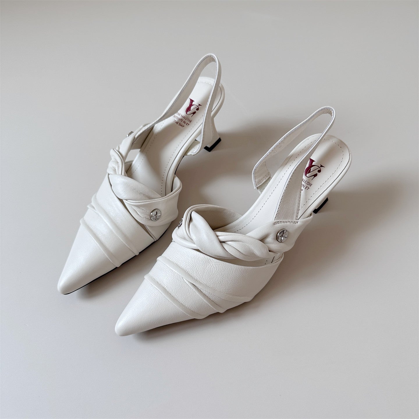 Easy white heel toe sandals women's pointed toe shoes
