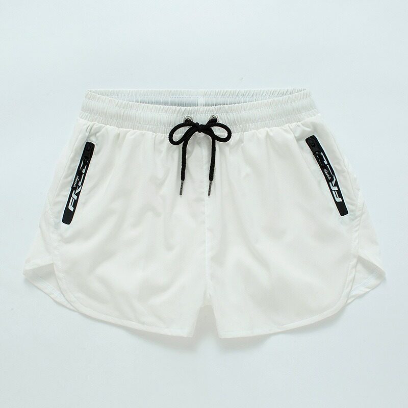 Avocado green beach pants men's with lined double layer stretch shorts