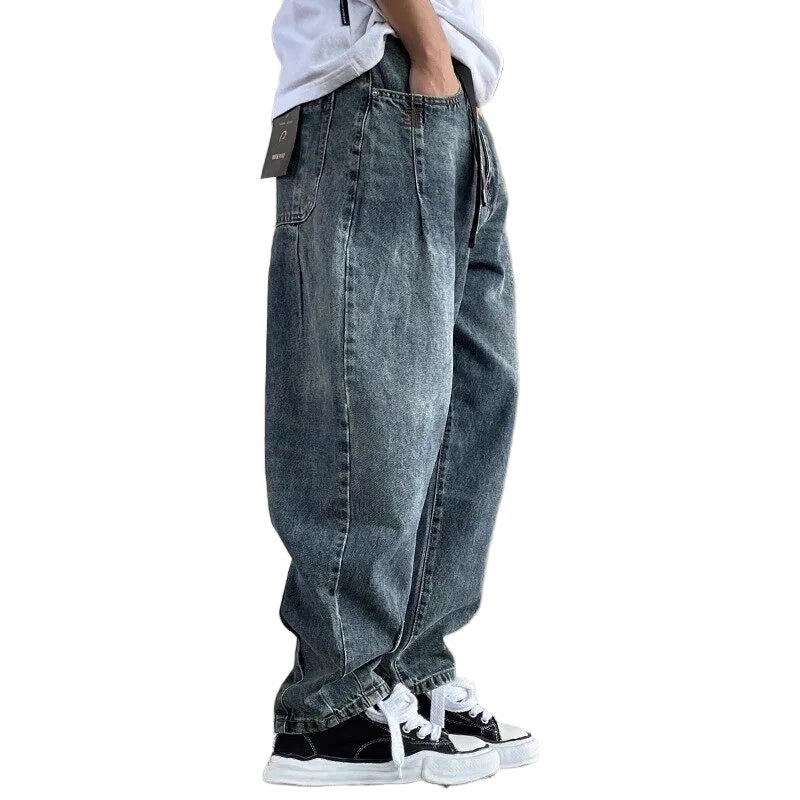 Japanese vintage tapered jeans Wide-leg trousers are suitable for skateboarding