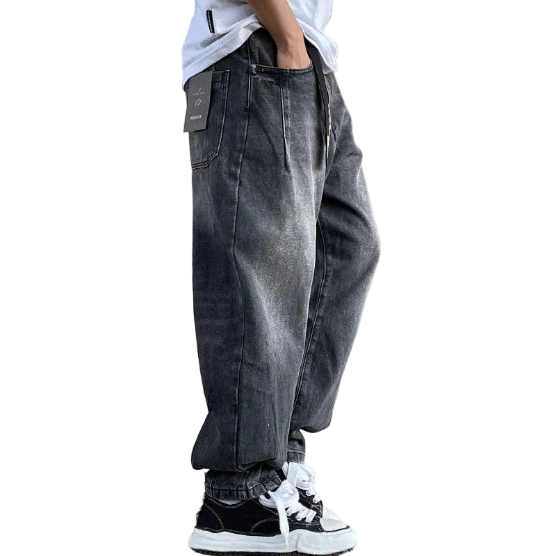 Japanese vintage tapered jeans Wide-leg trousers are suitable for skateboarding