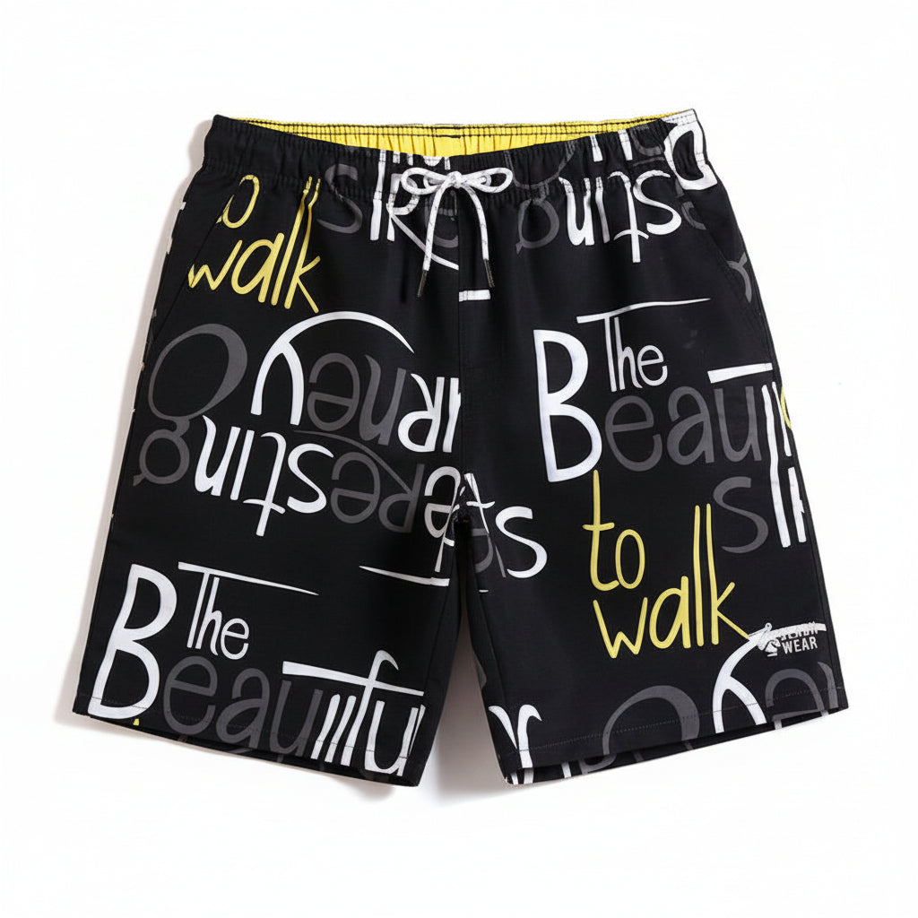 Loose fit beach summer short letter print boardwalk