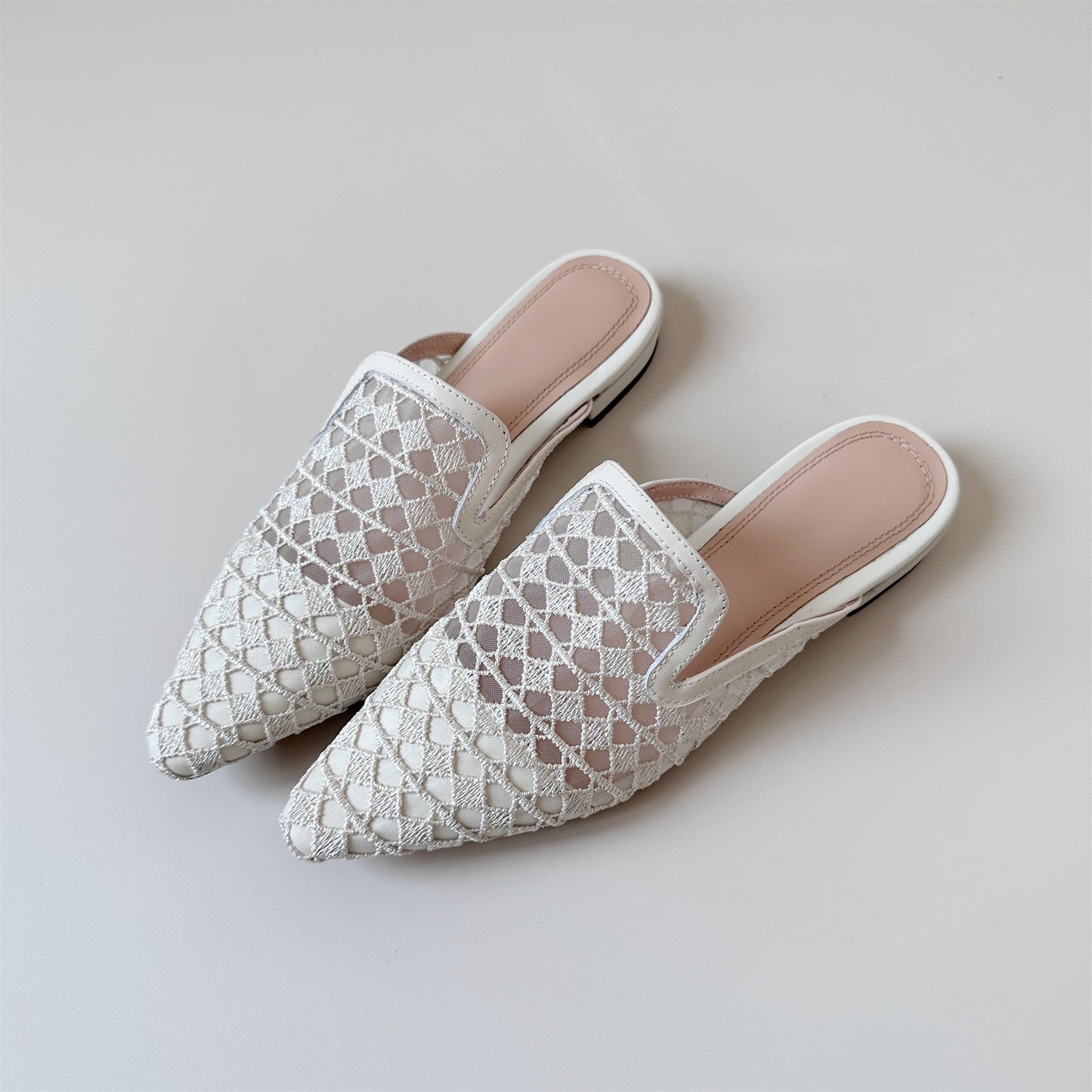 White mules heels