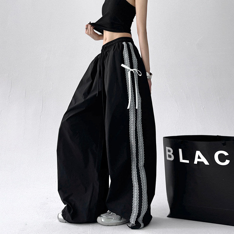 Blue pants women's high-waisted casual sports trousers