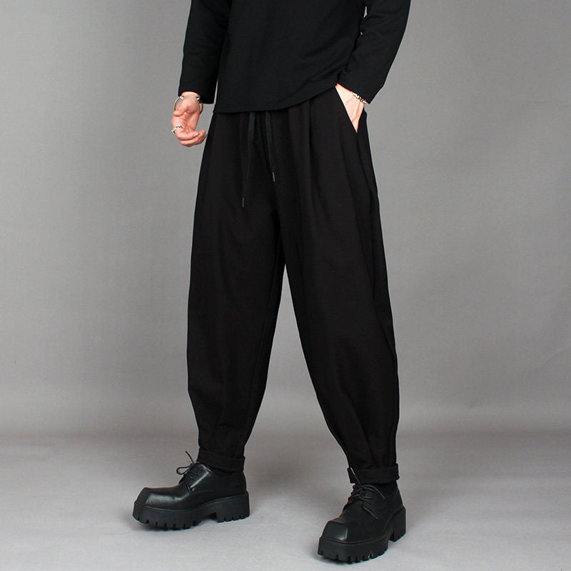 Black print men trousers