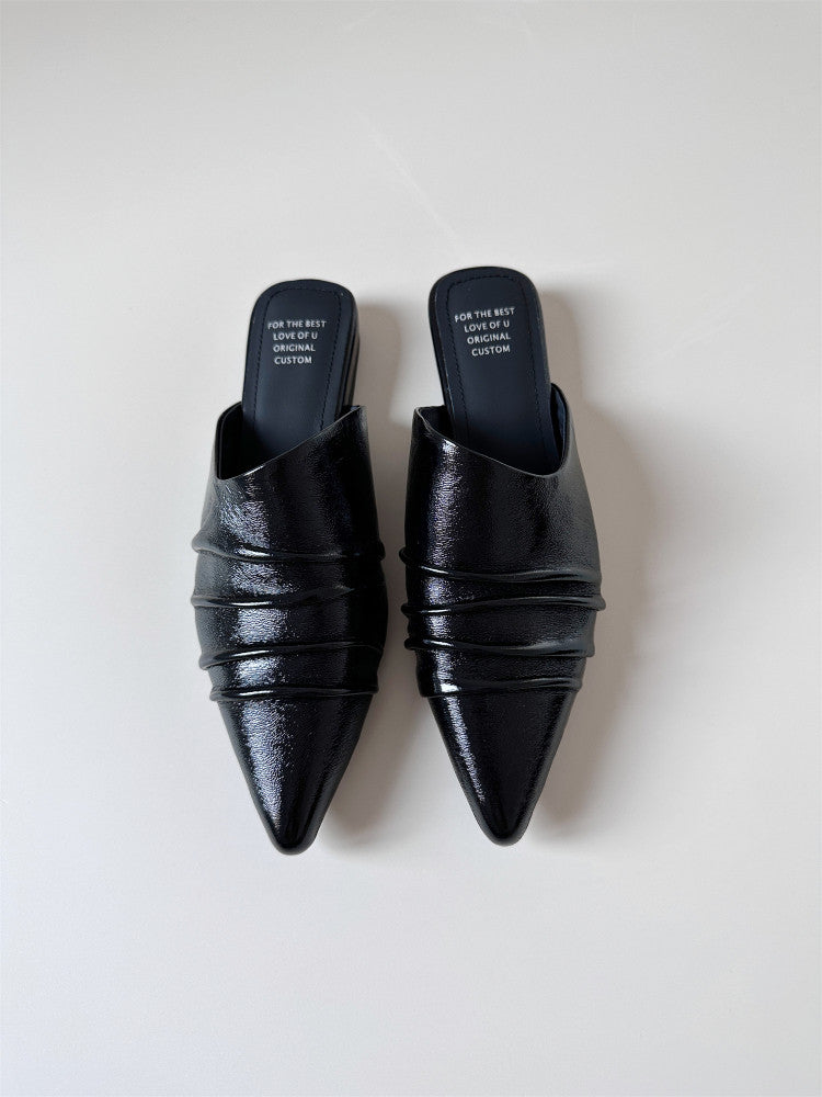 Flat toe wrap half-slipped sandals