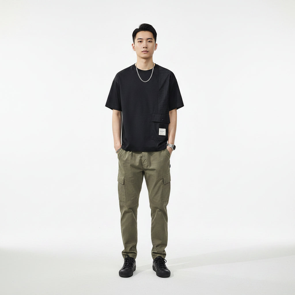 Tencel short-sleeved T-shirt men's loose plus-size tee