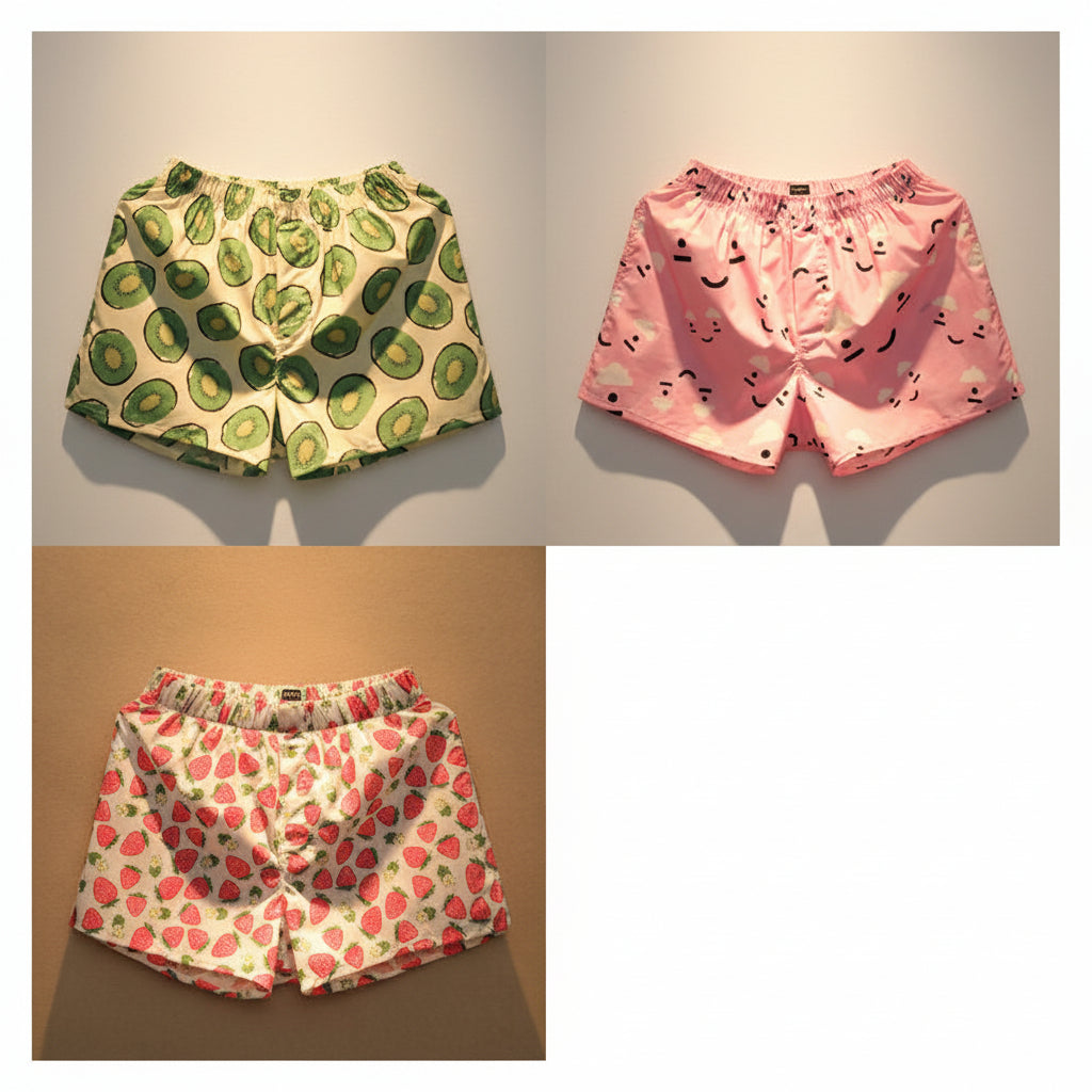 Smiley face men boxers beach summer shorts