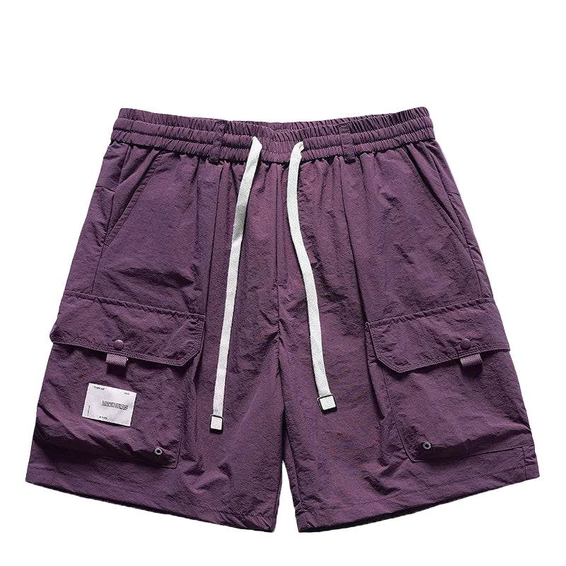 Black cargo shorts men's mid-pants