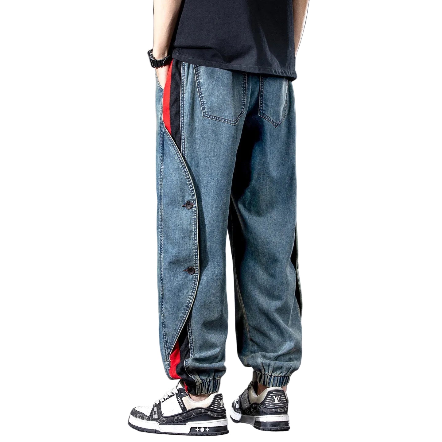 Tencel jeans loose casual men denim pants