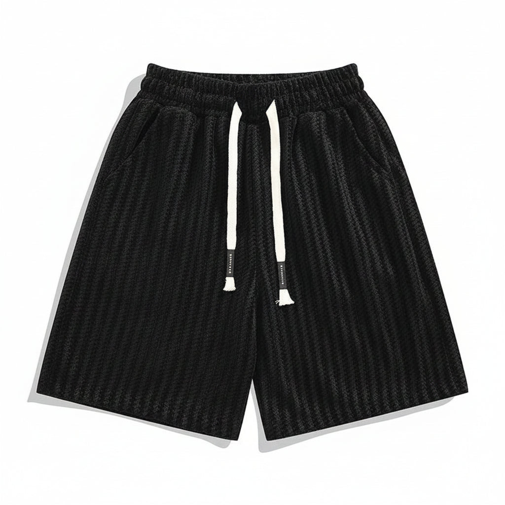 Silk knitted striped shorts unisex pants