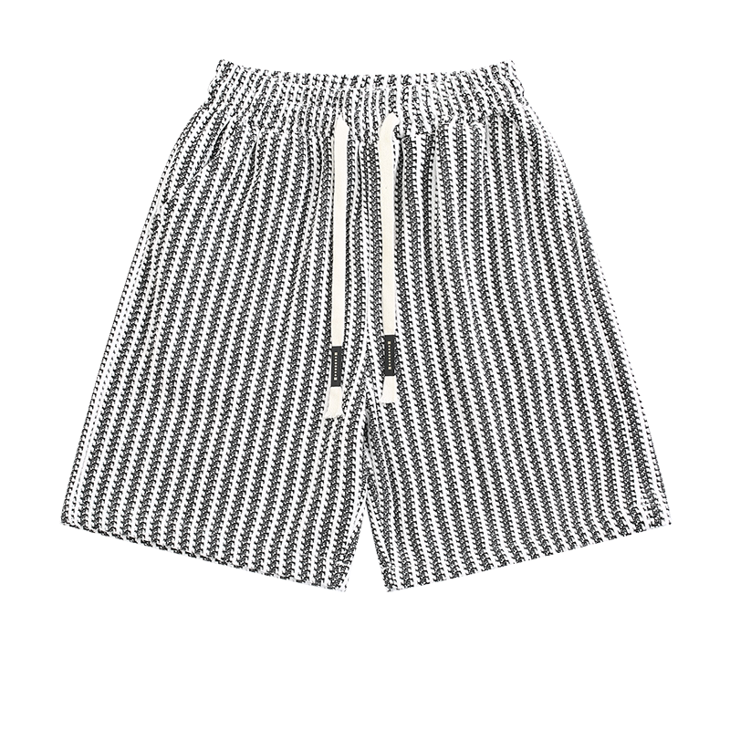 Silk knitted striped shorts unisex pants