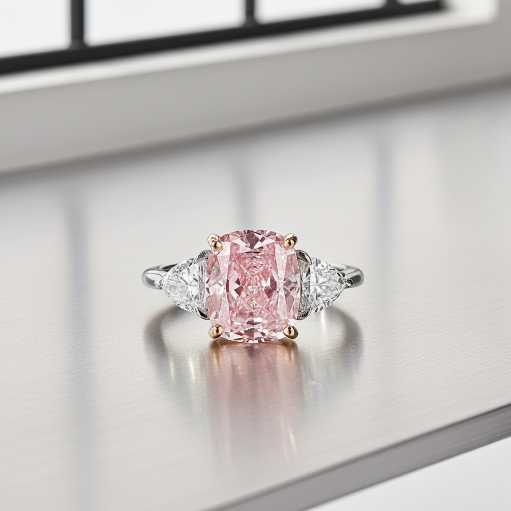 Pink Diamond Radiant Ring