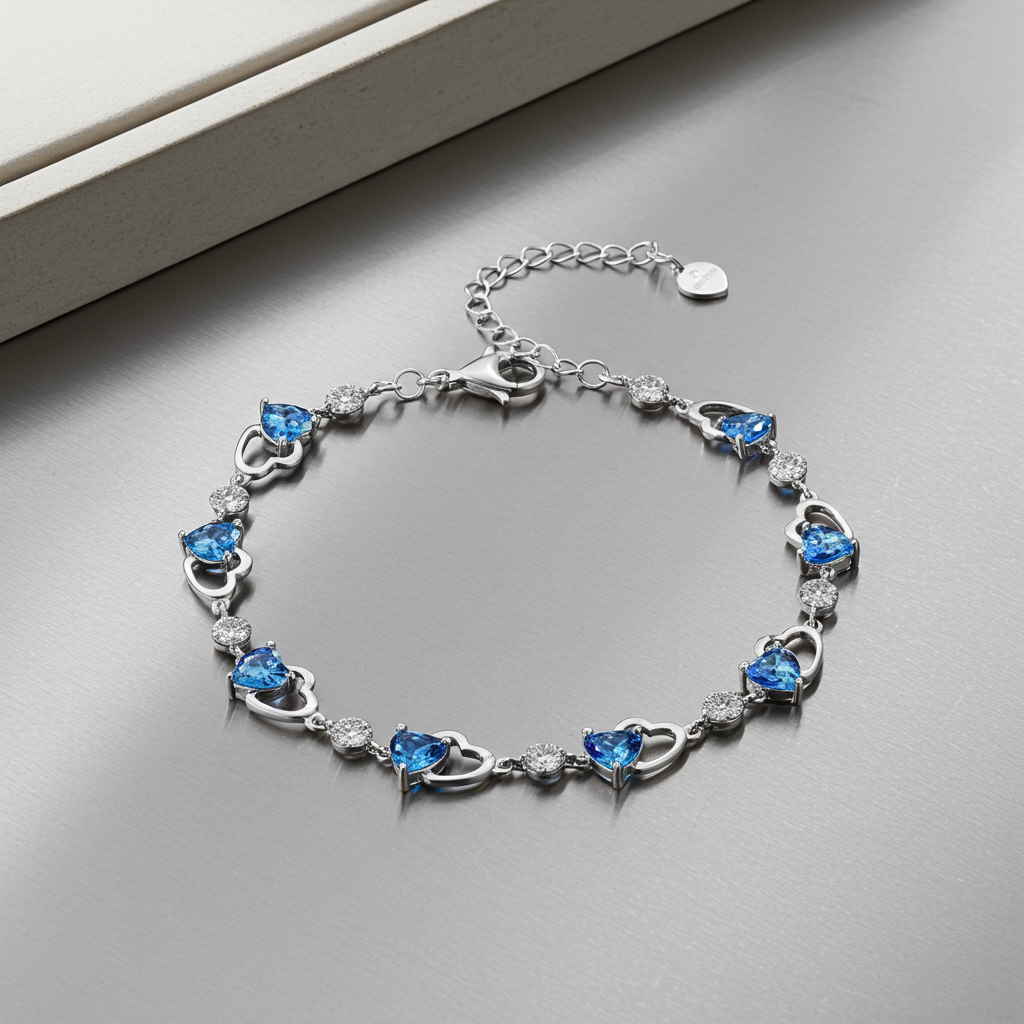 Ocean Heart sterling silver bracelet