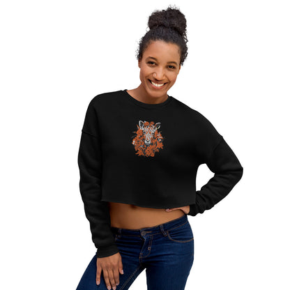 Crop Sweatshirt Embroidery Long-sleeved