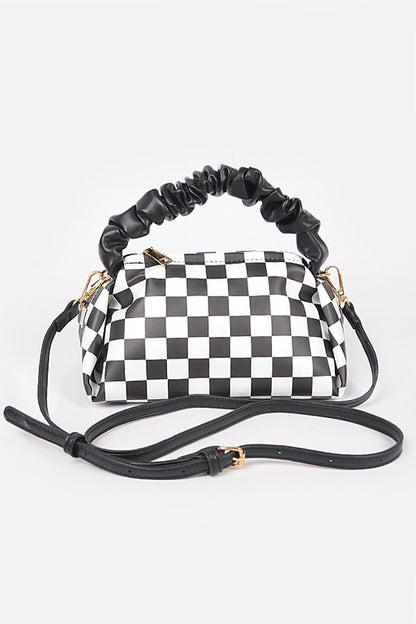 Plaid Faux Leather Crossbody Bag