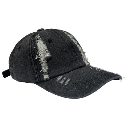 Men's retro denim hole baseball cap