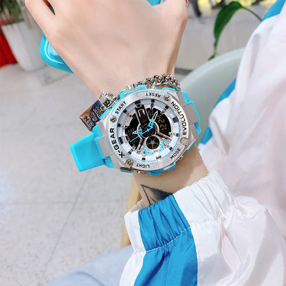 Three-eye trendy small steel cannon watch Unisex electronic waterproof with luminous light