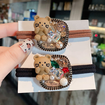 Teddy bear hair circle super cute accessories