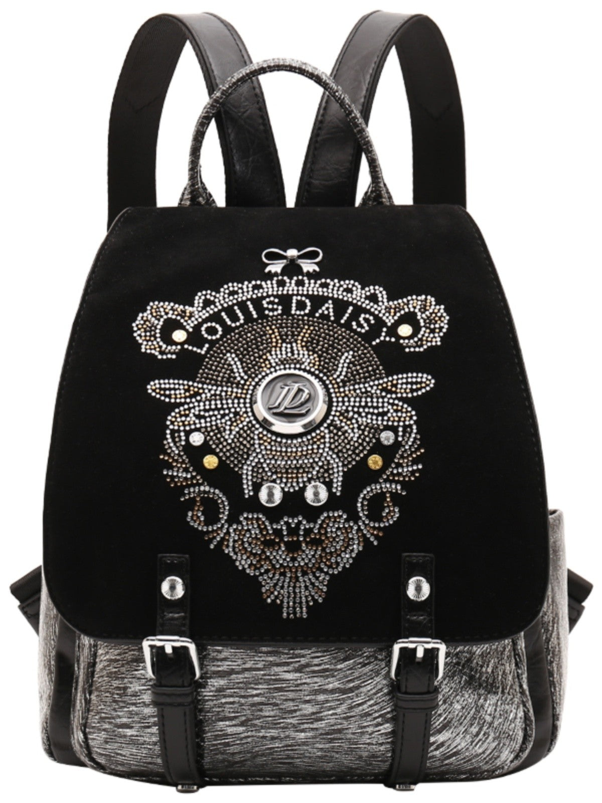 Genuine leather embroidery leather backpack large capacity travel bag