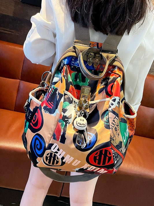 Colorful Printed Lightweight Cloth Backpack