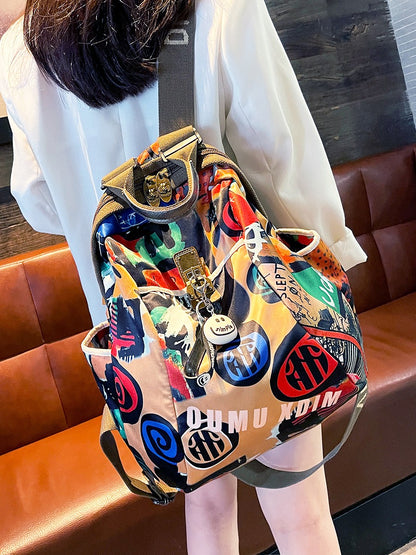 Colorful Printed Lightweight Cloth Backpack