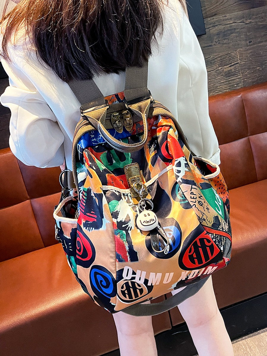 Colorful Printed Lightweight Cloth Backpack