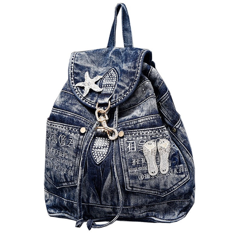 Canvas fashionable new personalized diamond pocket backpack