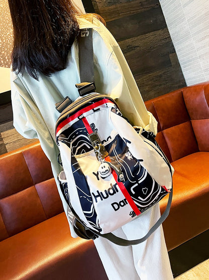 Printed large capacity travel backpack