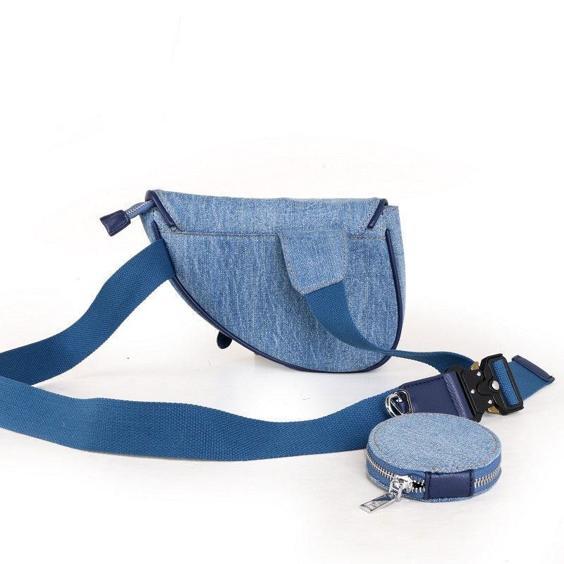 Unique denim bag saddle chest bags