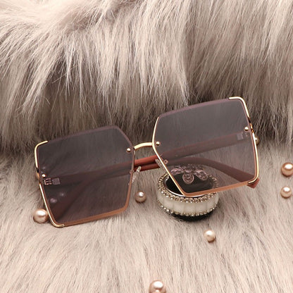 Brown large frame sunglasses