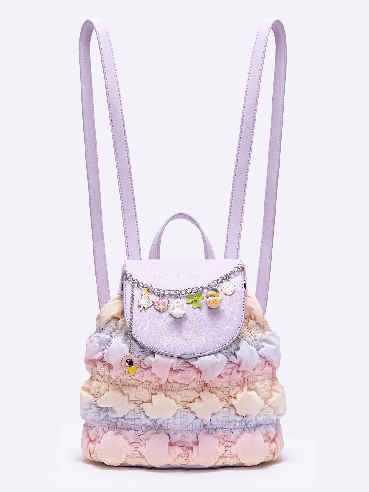 Original Multicoloured Puff Princess Chain Backpack Bucket Bag