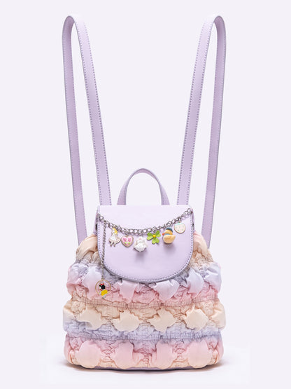 Original Multicoloured Puff Princess Chain Backpack Bucket Bag