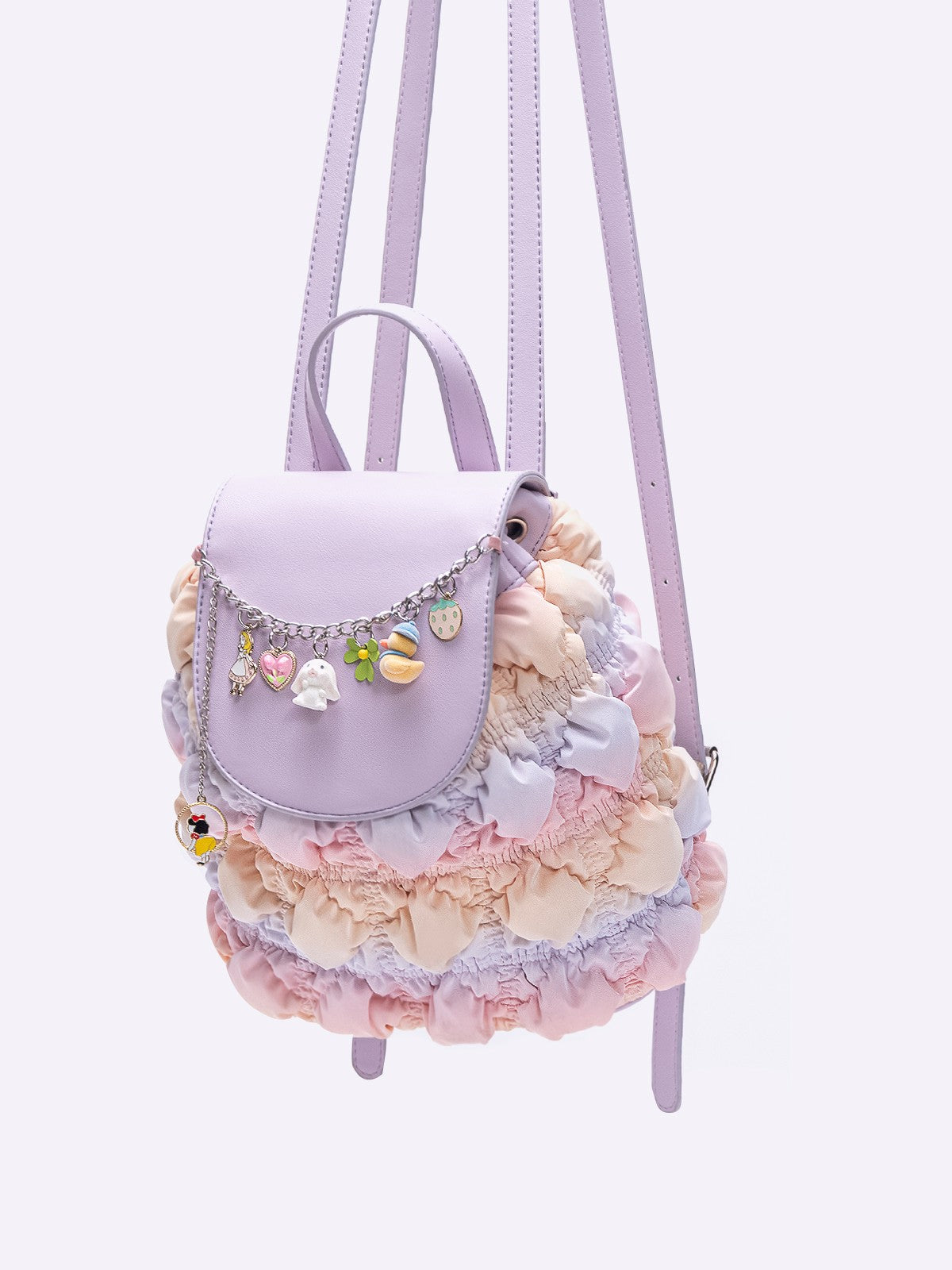 Original Multicoloured Puff Princess Chain Backpack Bucket Bag