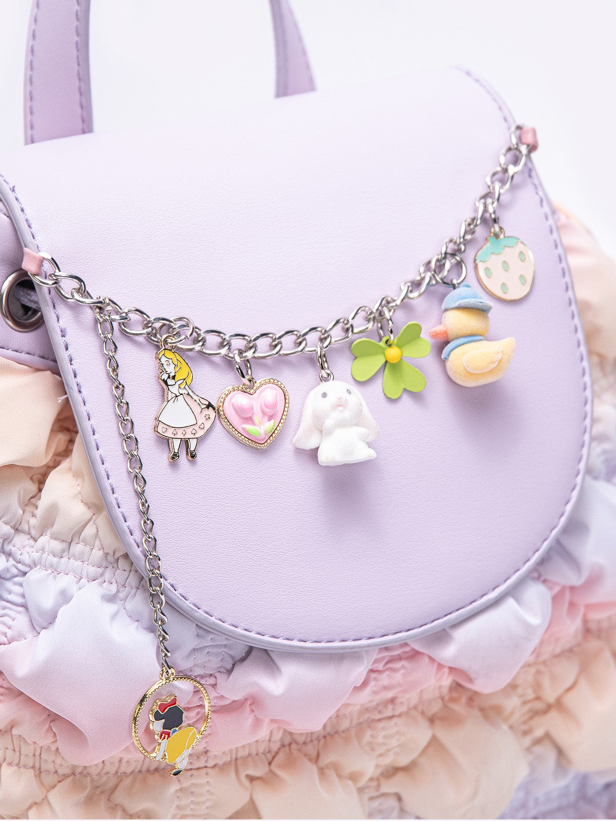 Original Multicoloured Puff Princess Chain Backpack Bucket Bag