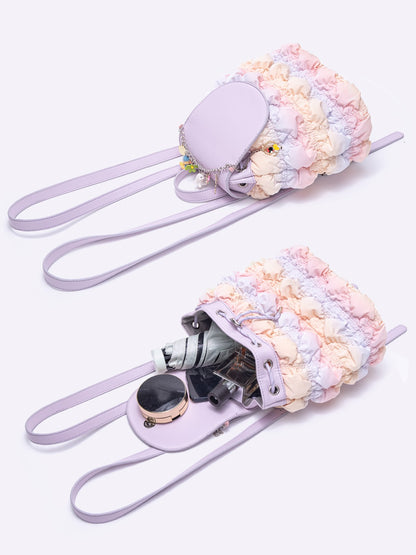 Original Multicoloured Puff Princess Chain Backpack Bucket Bag