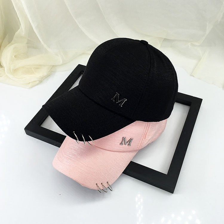 Mercerized cotton 3-ring curved brim peaked Baseball cap