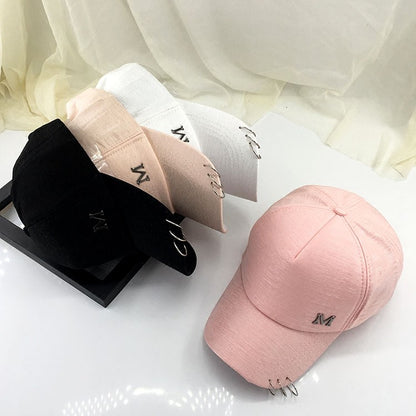 Mercerized cotton 3-ring curved brim peaked Baseball cap